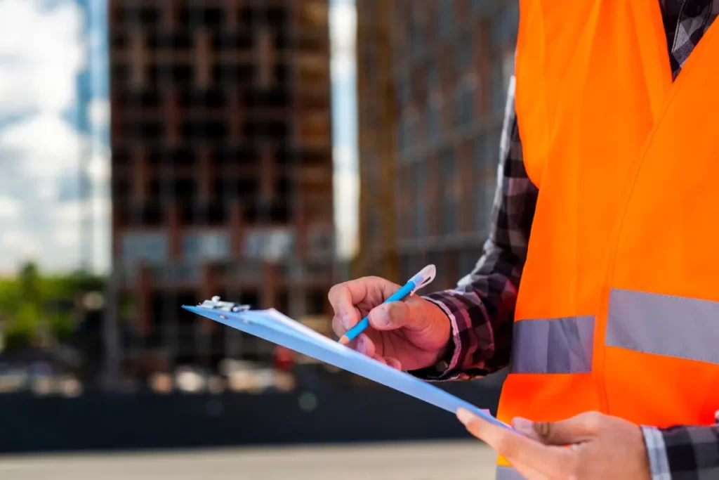 inspector documenting a dilapidation report